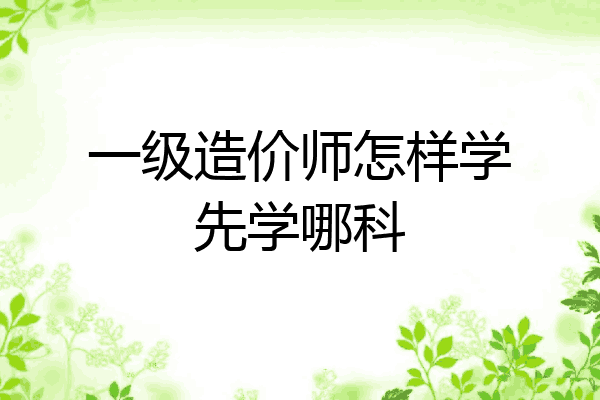 一级造价师怎样学先学哪科