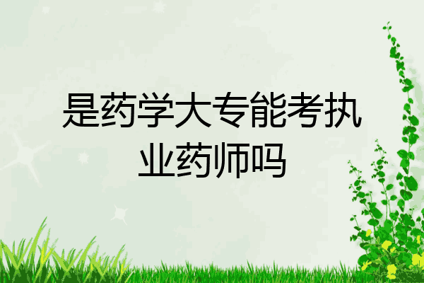 是药学大专能考执业药师吗