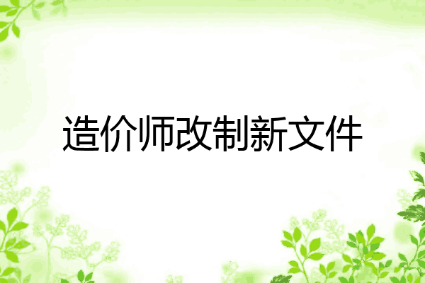 造价师改制新文件