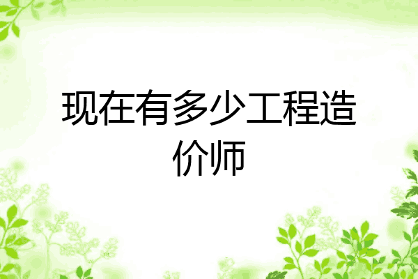 现在有多少工程造价师