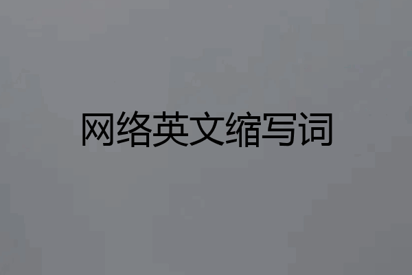网络英文缩写词