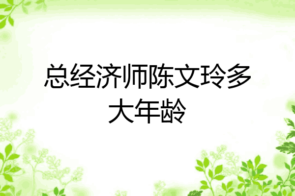 总经济师陈文玲多大年龄