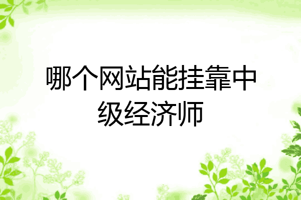 哪个网站能挂靠中级经济师