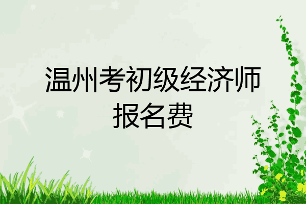 温州考初级经济师报名费