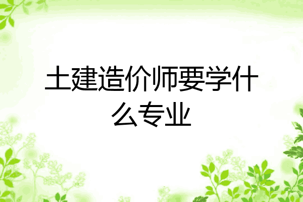 土建造价师要学什么专业