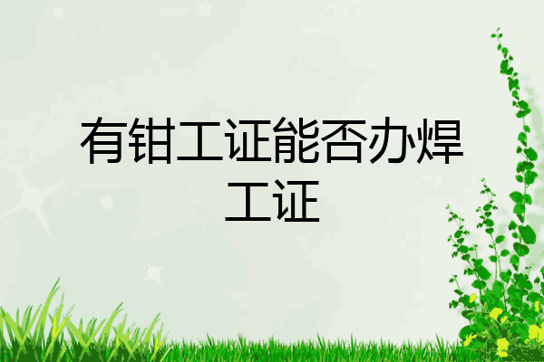 有钳工证能否办焊工证