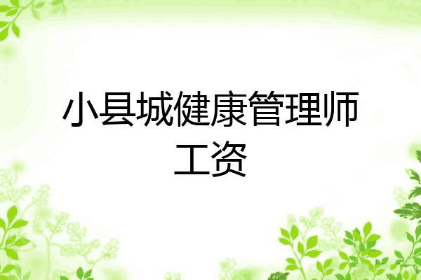 小县城健康管理师工资