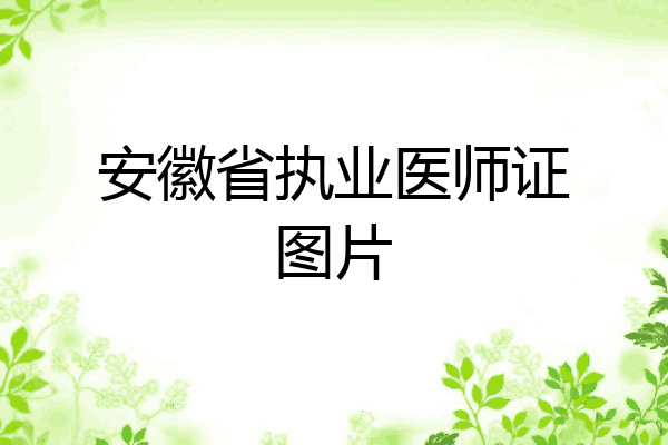 安徽省执业医师证图片