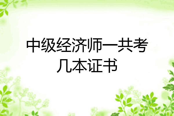 中级经济师一共考几本证书