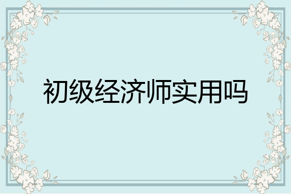 初级经济师实用吗