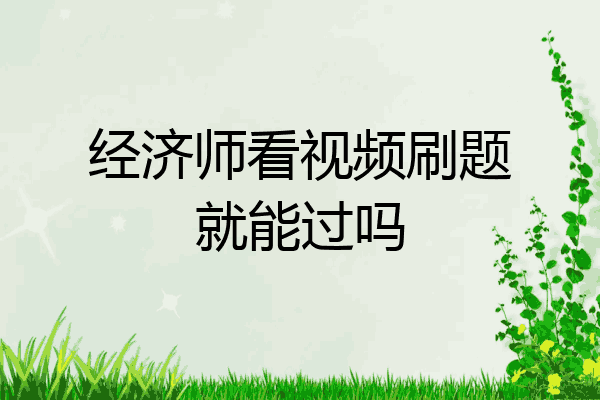 经济师看视频刷题就能过吗