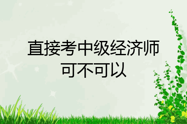 直接考中级经济师可不可以