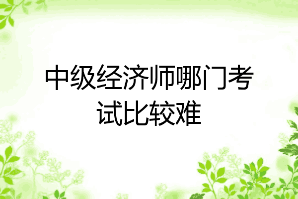 中级经济师哪门考试比较难