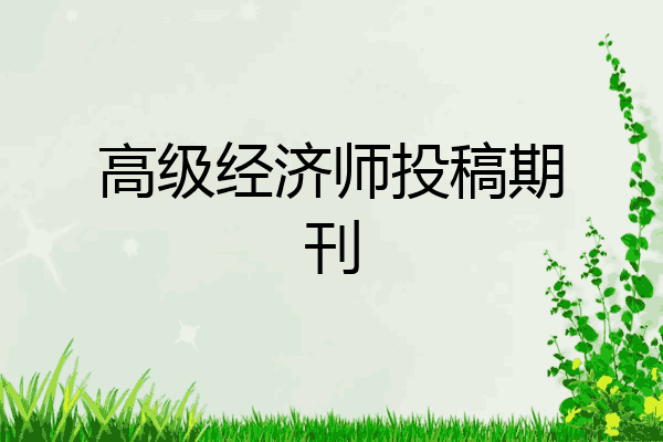 高级经济师投稿期刊
