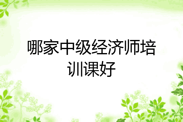 哪家中级经济师培训课好
