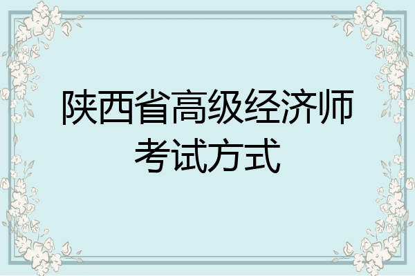 陕西省高级经济师考试方式