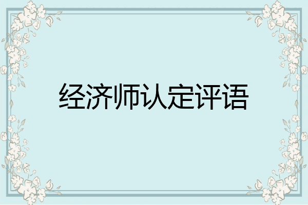 经济师认定评语