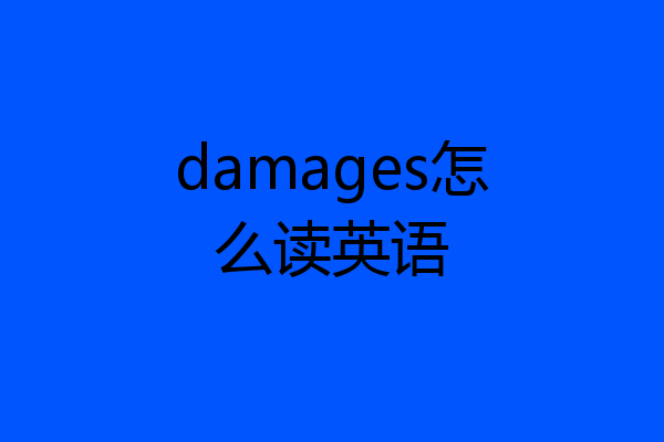 damages怎么读英语