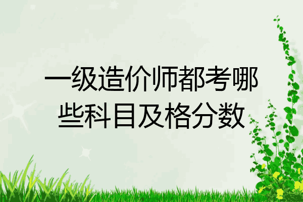 一级造价师都考哪些科目及格分数
