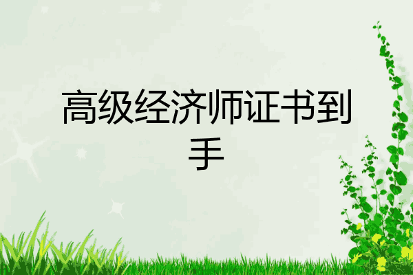 高级经济师证书到手