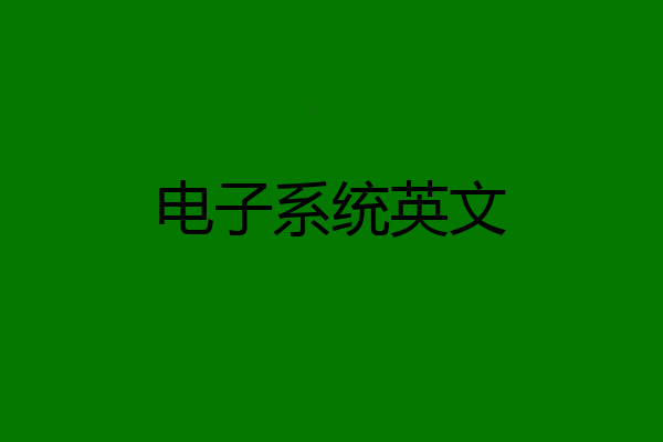 电子系统英文