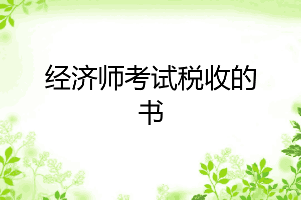 经济师考试税收的书