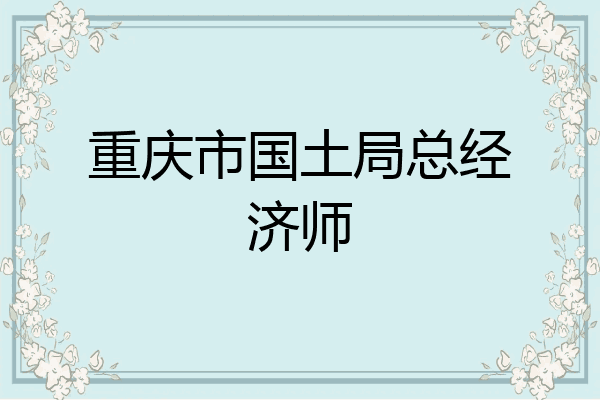 重庆市国土局总经济师