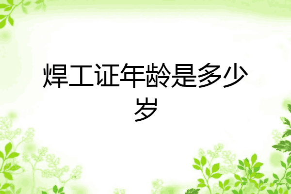 焊工证年龄是多少岁