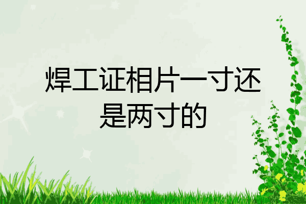 焊工证相片一寸还是两寸的