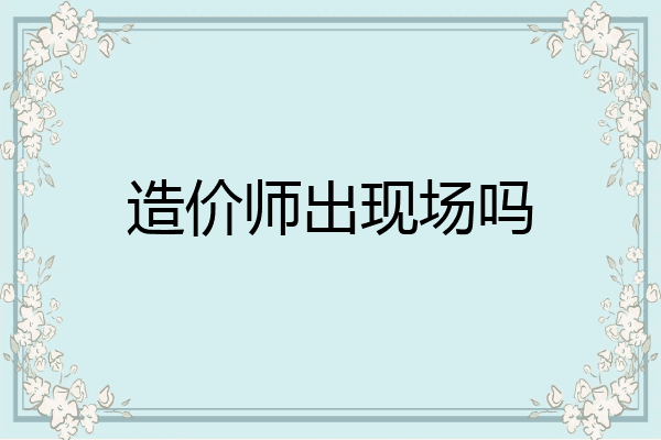造价师出现场吗
