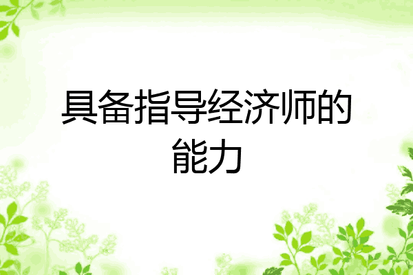 具备指导经济师的能力