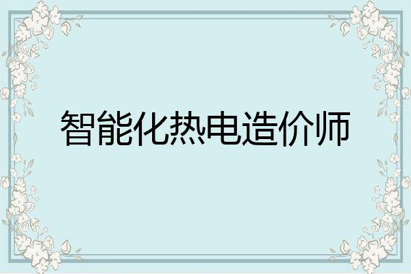 智能化热电造价师