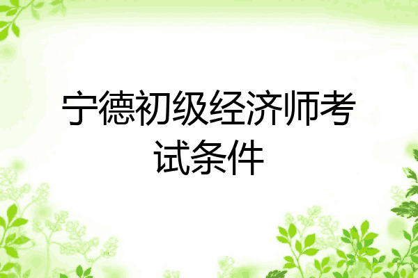 宁德初级经济师考试条件