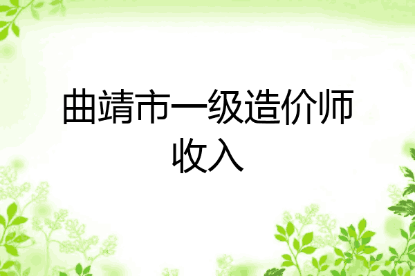 曲靖市一级造价师收入