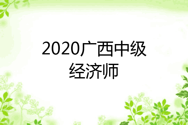 2020广西中级经济师