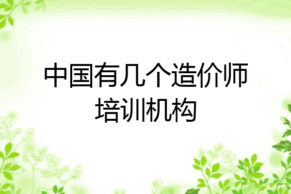 中国有几个造价师培训机构