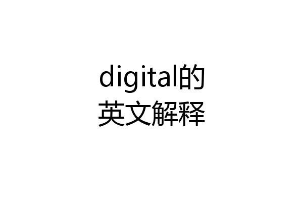 digital的英文解释