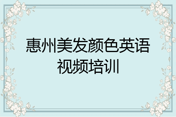 惠州美发颜色英语视频培训