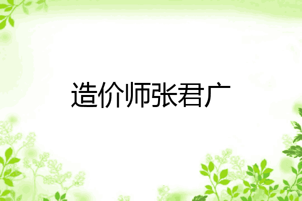 造价师张君广