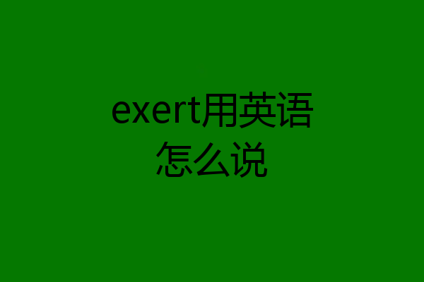 exert用英语怎么说