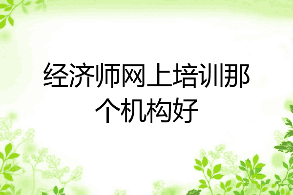 经济师网上培训那个机构好