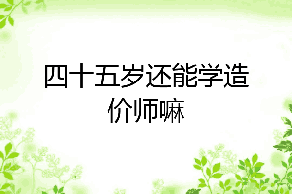 四十五岁还能学造价师嘛