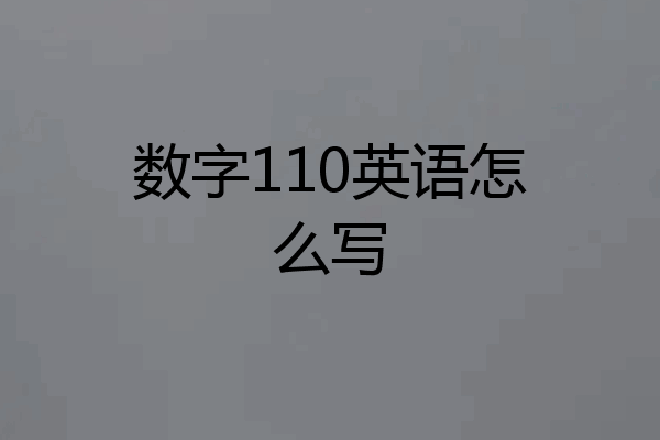 数字110英语怎么写