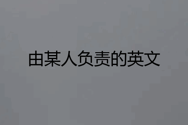 由某人负责的英文