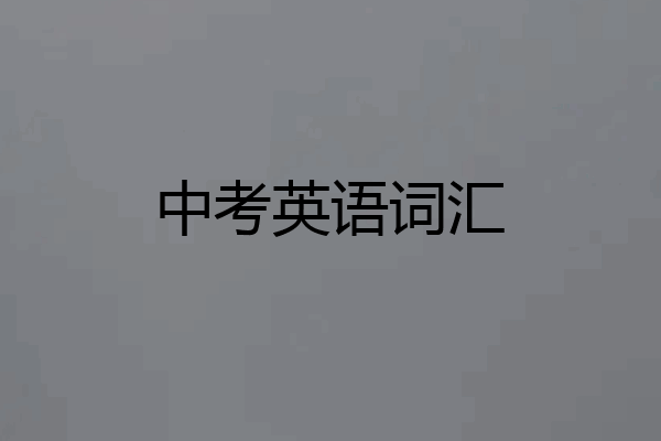 中考英语词汇