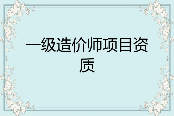 一级造价师项目资质