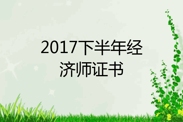 2017下半年经济师证书
