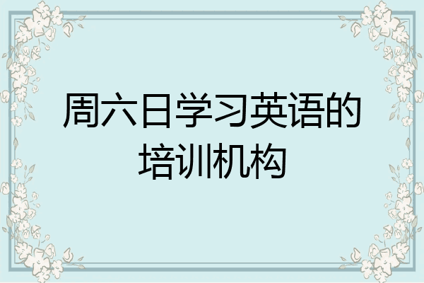 周六日学习英语的培训机构