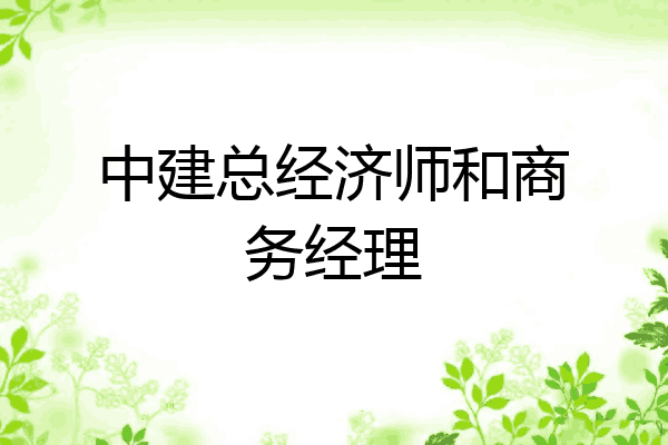 中建总经济师和商务经理