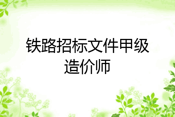 铁路招标文件甲级造价师